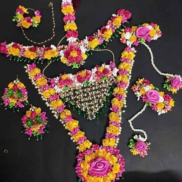 Flower Jewellery for Haldi | Artificial Flower Jewellery | Shopshaadi