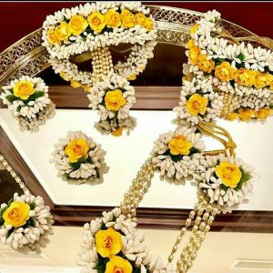 Artificial Yellow Flower Jewellery | Floral Jewellery | Shopshaadi