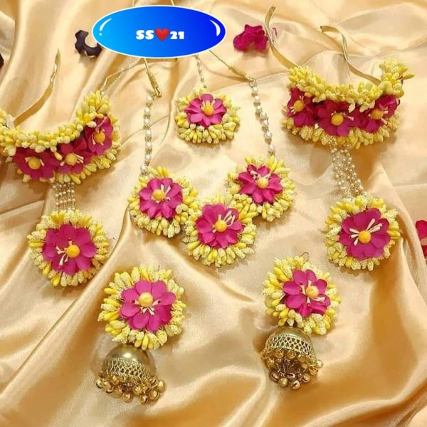 Artificial Flower Jewellery | Yellow o Pink Designs | Shopshaadi