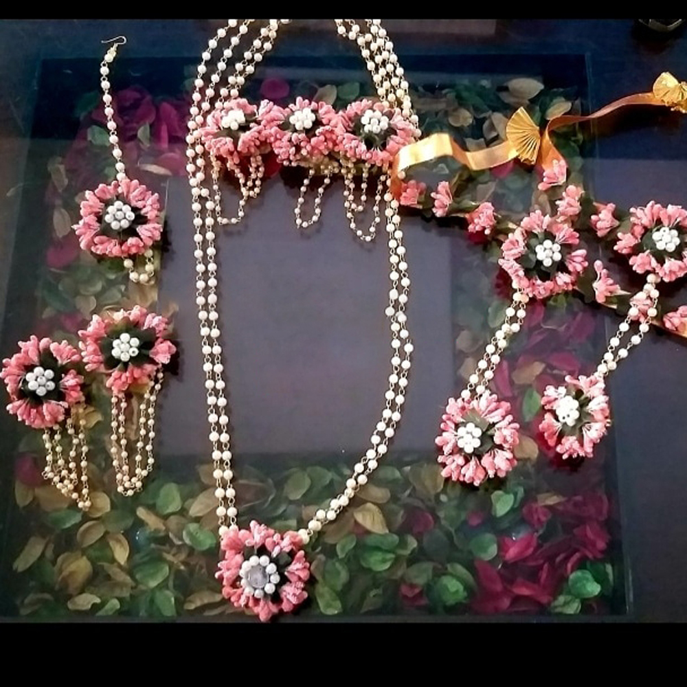 Pink Fl Jewellery Set Flower
