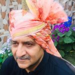 CP1- Peach Floral Chanderi Saafa