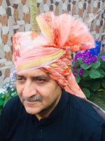 CP1- Peach Floral Chanderi Saafa