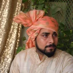CP3- Peach Paisleys Chanderi Saafa