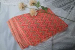 CBL15- Red Chevron Print Cotton Saafa - Image 2