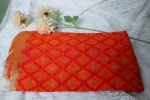 CP10- Orange Print Chanderi Saafa - Image 2