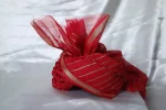 CP8- Red And Golden Stripes Chanderi Saafa