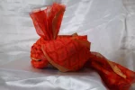 CP10- Orange Print Chanderi Saafa
