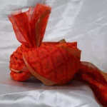 CP10- Orange Print Chanderi Saafa