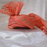 CBL15- Red Chevron Print Cotton Saafa