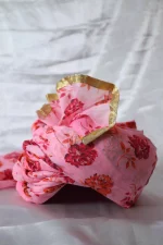 CBL21- Pink Floral Printed Cotton Saafa - Image 2