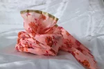 CBL20- Pink Floral Print Cotton Saafa - Image 2