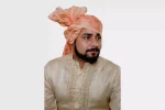 CP3- Peach Paisleys Chanderi Saafa - Image 4