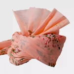 CBL19- Peach Floral Print Cotton Saafa