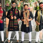 Black Trending Traditional Kurta pyjama - Punjabi Dhol Players