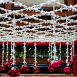 Bridal Floral Chaddar (RED & WHITE)