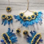 Artificial Floral Jewellery set (BLUE)