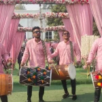 Pink Solids Kurta pyjama -Punjabi  Dhol Players