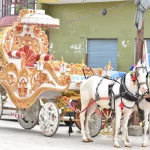 Two decorated Ghodi with Baggi (Horse cariage)